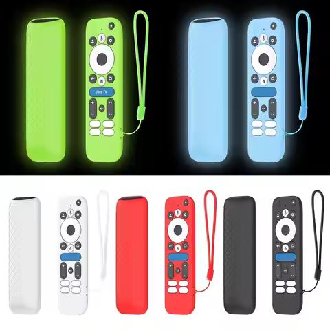 Silicone Protective Case with Lanyard Shockproof Remote Controller Cover Protector for onn.GoogleTV 
