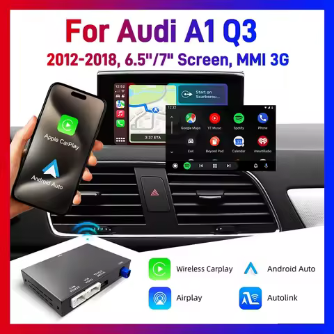 OEM Screen Upgrade Decoder Box for Audi A1 Q3 2012-2018 6.5"/7" Screen MMI 3G with Wiresless CarPlay