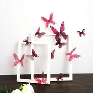 iINDOORS 3D夢幻蝴蝶 紅色 18入/組 立體壁飾 壁貼 婚禮小物
