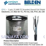 Belden 8761 Cable 1 Pair 22 Awg Tc Stranded Overall Foil Shield