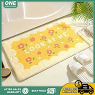 Set (Rectangle+Oval) floor mats bathroom carpet entry door mats toilet doorway restroom water-absorbent non-slip household foot mats