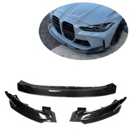 AU8U 3 Pcs MHC Style Dry Carbon Front Lip for BMW G80 G82 G83 M3 M4 Competition 2021+