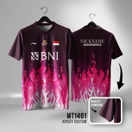 Latest badminton Jersey Custom Fullprint BNI Indonesia