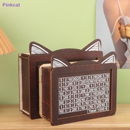 Pinkcat Cash Vault Wooden Savings Box Saver Money Box Cash Saver Box Coin Counter Piggy Bank Money B