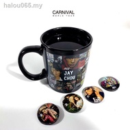 ready stock ✳○Jay Chou Water Cup Magic Cup Double-layer Picture Heating and Color Changing Creative Ceramic Coffee Cup Mug JAY Peripheral