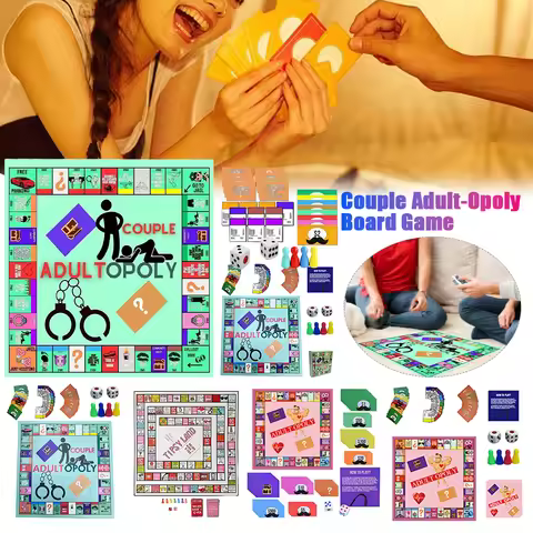 Adultopoly Board Game Couple Night Monopoly Games Games Drinking Party Games Fun Intimacy Deck Cards