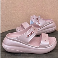 Buy 1pair get 2 Jibbitzs freeรองเท้าแตะผู้หญิง C Crush Sandal รองเท้าส้นสูงผู้หญิง รองเท้าส้นตึ