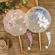 Ancient Fan New Chinese Style Fan Su Embroidered Double-Sided Fan Embroidered Fan Classical Dance Fa