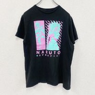 古著火影忍者疾風傳短袖動漫印花T卹，黑色，M碼