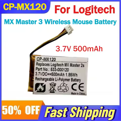 High-Quality 3.7V 500mAh CP-MX120 Rechargeable Lithium Battery for Logitech MX Master 3 Wireless Mou