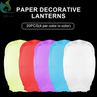 20Pcs Paper Lantern White Chinese Lantern Multicolor Chinese Paper Lantern Decorative Paper Flying L