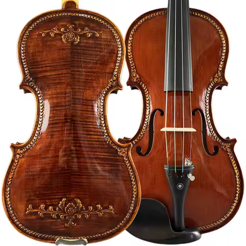 gt240505Handmade natural tiger pattern maple pattern violin European style bottom panel carved piano