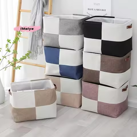 M-40x30x30CM Sundries Sorting Basket Linen Folding Storage Box Home Supplies Organizer for Socks Und