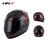 HNJ [Malaysia Ready Stock] Motorcycle Full Face Helmet Motor Couple ABS Material