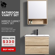 SG Stocks 60 / 80CM Bathroom Basin Vanity Set / Bathroom Cabinet / Drawer Basin Cabinet With Mirror Cabinet