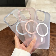 CrashStar MagSafe Fog Ice Frosted Translucent Hard Thin Phone Case For iphone 17 16 15 Pro Max Plus 