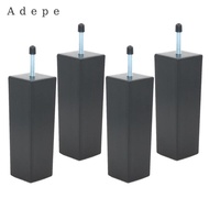 [Adepe] 4pcs/set 5.9inch Black Bed Risers Furniture Table Square Feet for Sofa Couch