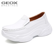 GEOX_รองเท้าหนังแท้ Geox สีดํา สไตล์ผู้หญิง รุ่นใหม่ พื้นหนาพับได้
