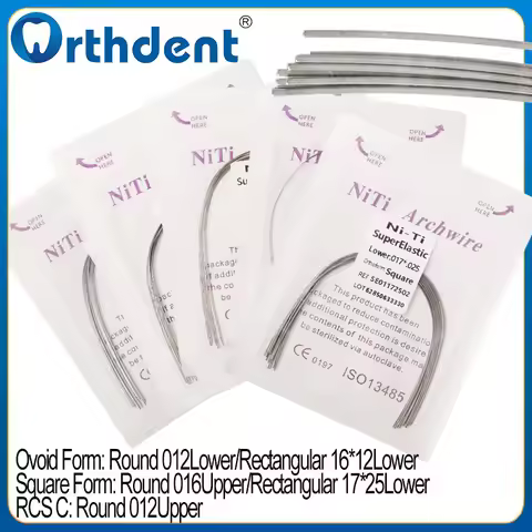 2Pcs/10Pcs Dental Super Elastic NiTi Arch Wire Ovoid/Square Archwires 012/016/16x22/17x25 For Braces