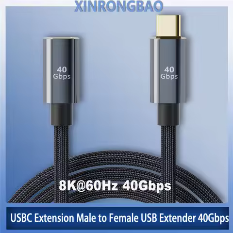 USBC Extension Male to Female USB Extender 40Gbps Data 100W 8K@60Hz PD 5A/100W Type-C Data Wire for 