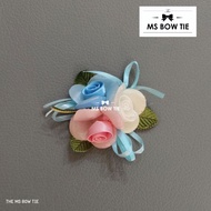 CORSAGE COTTON blue pink white CORSAGE flower jacket blue pink white