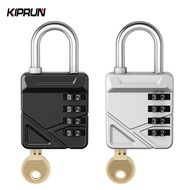 KIPRUN Combination Lock, 4 Digit Security Padlock with Key, Weatherproof Design, Combo Lock for Scho