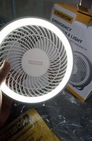 krisbow emergency lamp lampu dengan kipas recharge emergency fan