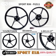 Sport Rim Wheel Enkei FG511 Y15ZR/Y16ZR (Black/Chrome) 1.6X1.6-17"