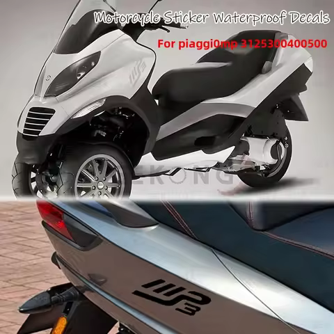 Motorcycle Emblems Silver Logo Stickers for PIAGGIO MP3 125 300 400 500 Moto Scooter Customization D