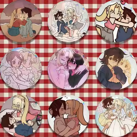 I Love Amy AMY x BIBI Anime Pins 58mm Cute Cartoon Badge Handmade Brooches for Backpack Accessories 