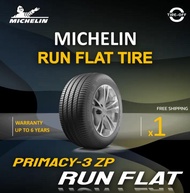 Michelin 245/45R19 PRIMACY 3 ZP  ยางใหม่ ผลิตปี2023 ราคาต่อ1เส้น มีรับประกันจากมิชลิน แถมจุ๊บลมยางต่อเส้น ยางรันแฟลต ขอบ19 245 45R19 RUN FLAT จำนวน 1 เส้น 245/45R19 One