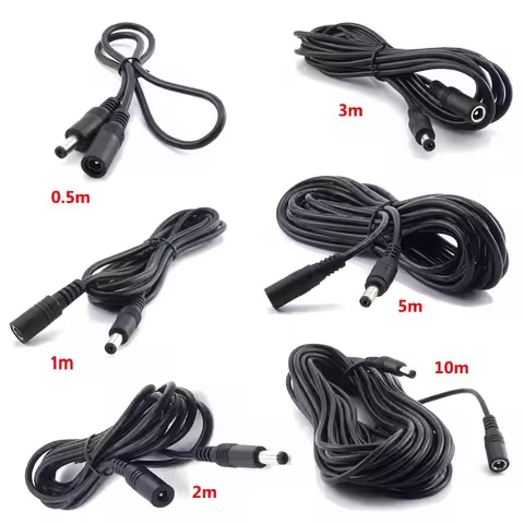 DC 12V Extension Power Cable 2.1mm*5.5mm Extend Electrical Wire 0.5m 1m 2m 3m 5m 10m Power Cord For 
