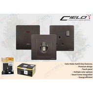 CIELO NOBLE Switched 1/2/3/4 Gang 1/2Way Wall Switch 13A/15A Socket Waterproof Cover Frameless [ SIR
