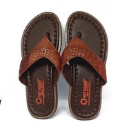 Huy Hoang crocodile leather clip-on sandals, red brown HF7236
