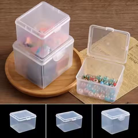 1Pcs with Lid Storage Box Multi-purpose Rectangular Shape Storage Case Clear Plastic Small Thing Con