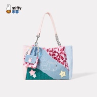 กระเป๋าถือผ้าขนสัตว์ Miffy สำหรับผู้หญิง กระเป๋าสะพายไหล่แบบเดี่ยว ความจุขนาดใหญ่ วัสดุ PU กระเป๋าสะ
