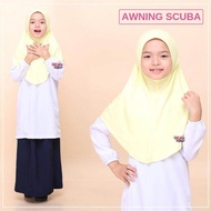 Tudung sekolah awning scuba kuning air