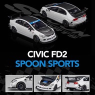 Micro Turbo Honda Civic FD2 Spoon Sports White (Diecast 1/64)