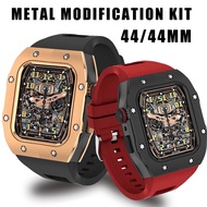 Metal Alloy Case+band suitable for iWatch 9 8 7 45mm 44mm Change Kit Stainless Steel Case IWatch Series S9 8 7 6 5 4 SE Silicone Strap