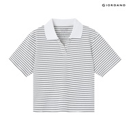 Giordano Womens Comfort Jacquard Polo 05315202001 เสื้อยืดโปโล เสื้อจิออดาโน