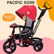 Sepeda roda tiga anak PACIFIC 5099 Tricycle Balita PACIFIC 5099 Stroller bayi Dorong Bisa Rebahan