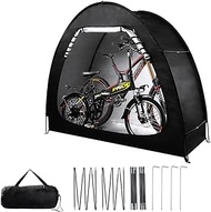 AXABING Outdoor Bike Storage Shed Tent, Portable Bicycle Motorcycle Storage Shed with Spare Pole and Rain strip for 2 Bikes, PU4000 Waterproof Silver Coated Oxford Bike Cover, Foldable Bicycle Shelter