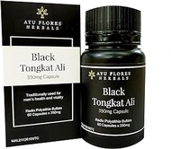 Ayu Flores Herbals | 100% Pure Black Tongkat Ali 350mg Capsules | The Ultimate Male Performance I Libido, Endurance, Strength, Energy | Raw Herbs Organically Grown in Malaysia's Wild Rainforest