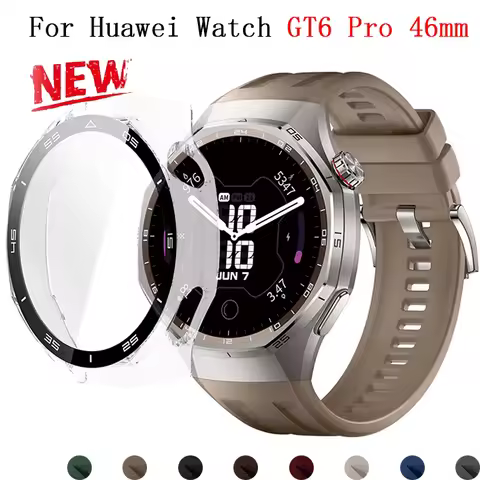 Silicone Strap+PC Case For Huawei Watch GT6 Pro 46mm Screen Protector Protective Scale Integrated Co