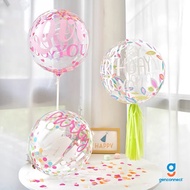 Bobo Bubble Balloon 20" Transparent Happy Birthday Party Air/Hand Pump Or Helium