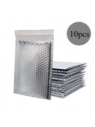 10 cái/gói phong bì thư bọc bong bóng mạ bạc, túi giao hàng bằng xốp bong bóng màu, đồ dùng học tập,
