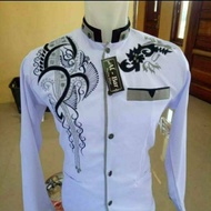 Latest white jacket with fan embroidery trim