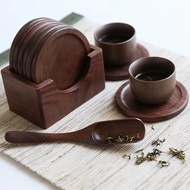 Wooden Coaster Round Wooden Coffee Coaster Placemat Insulation Pad 6 Piece Set Whole Set Tea Coaster
