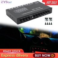 ZYStar ชิป DSP อีควอไลเซอร์ EQ 7แบนด์เครื่องขยายเสียงครอสโอเวอร์ปรับจูนเครื่องเสียงรถยนต์12V