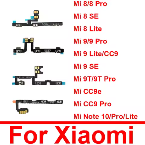 Power on off Button Volume Side Key Flex Cable For Xiaomi Mi 8 9 CC9 CC9e 9T Pro 8SE 9 SE Note 10 Pr